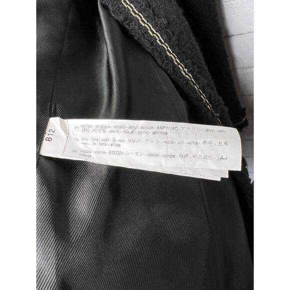 NEW! Zara Woman's S Tweed Boucle Evening Coat Lady Textured Jacket Black Gold - Picture 8 of 9